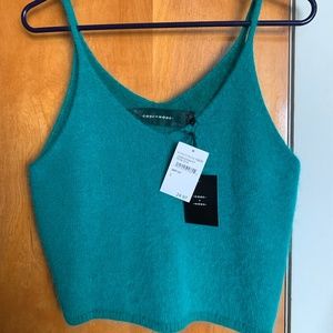Angora sweater tank. New with tags Sz S. Peacock teal color.